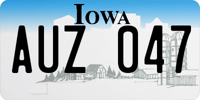 IA license plate AUZ047