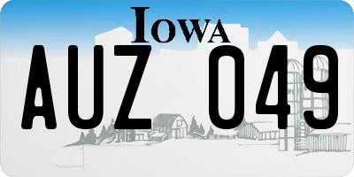 IA license plate AUZ049