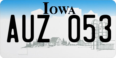 IA license plate AUZ053