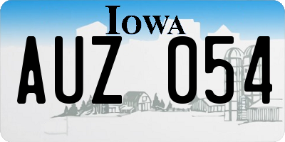 IA license plate AUZ054