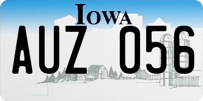 IA license plate AUZ056