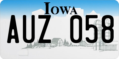 IA license plate AUZ058