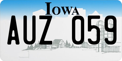 IA license plate AUZ059