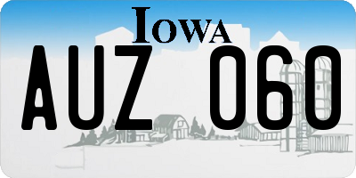 IA license plate AUZ060