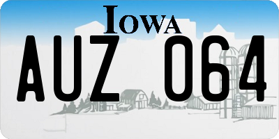 IA license plate AUZ064