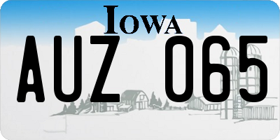 IA license plate AUZ065