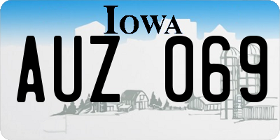 IA license plate AUZ069