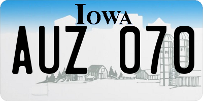 IA license plate AUZ070