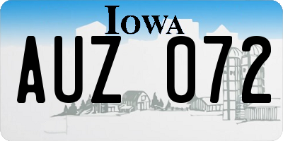 IA license plate AUZ072