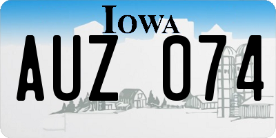 IA license plate AUZ074