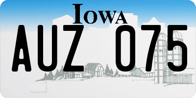 IA license plate AUZ075