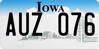 IA license plate AUZ076