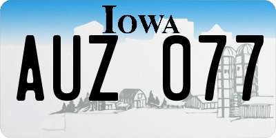 IA license plate AUZ077