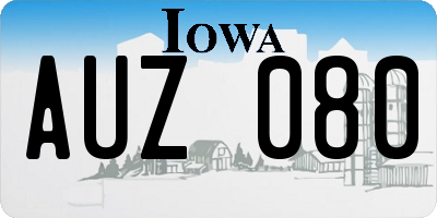 IA license plate AUZ080