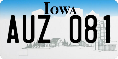 IA license plate AUZ081