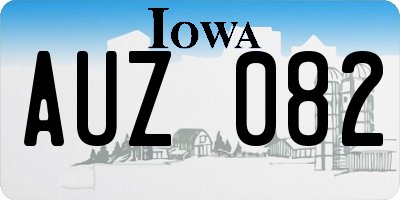 IA license plate AUZ082