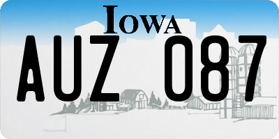 IA license plate AUZ087