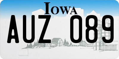 IA license plate AUZ089