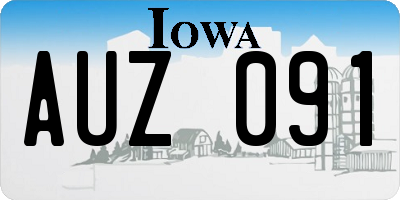 IA license plate AUZ091