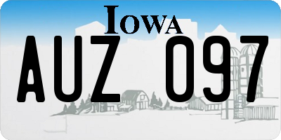 IA license plate AUZ097