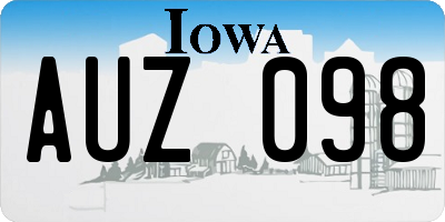 IA license plate AUZ098