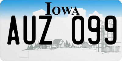 IA license plate AUZ099