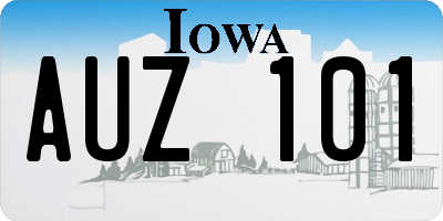 IA license plate AUZ101