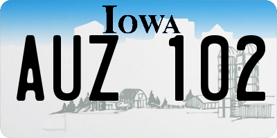 IA license plate AUZ102