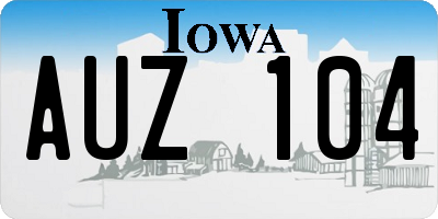 IA license plate AUZ104
