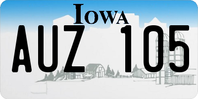 IA license plate AUZ105