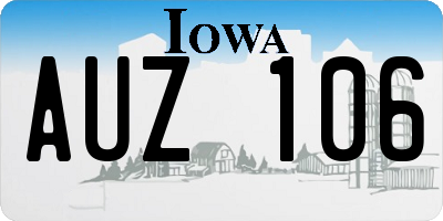 IA license plate AUZ106