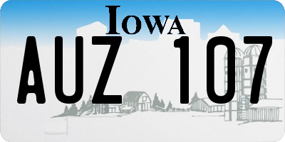 IA license plate AUZ107