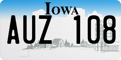 IA license plate AUZ108