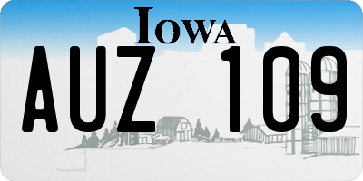 IA license plate AUZ109
