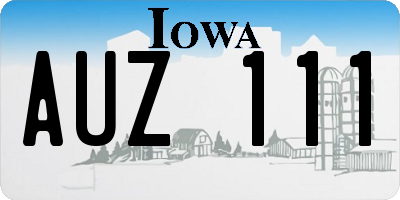 IA license plate AUZ111