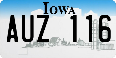 IA license plate AUZ116