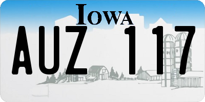 IA license plate AUZ117