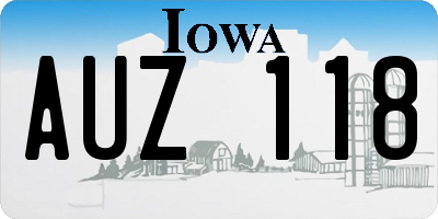 IA license plate AUZ118