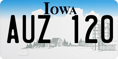 IA license plate AUZ120