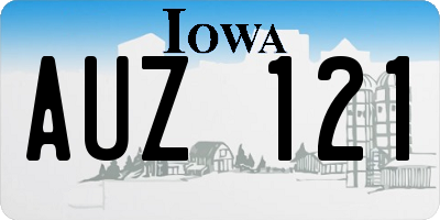 IA license plate AUZ121