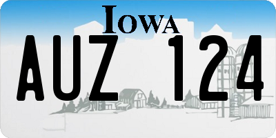 IA license plate AUZ124