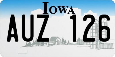 IA license plate AUZ126