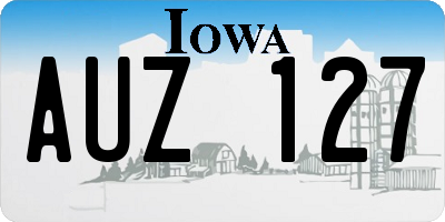 IA license plate AUZ127