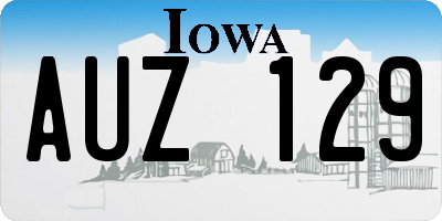 IA license plate AUZ129