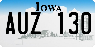 IA license plate AUZ130