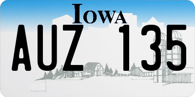 IA license plate AUZ135