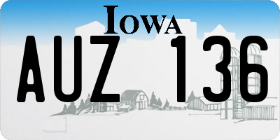 IA license plate AUZ136