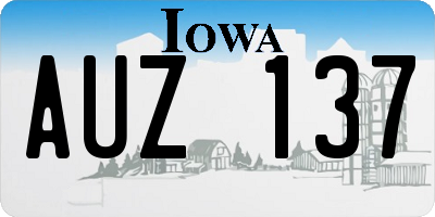 IA license plate AUZ137