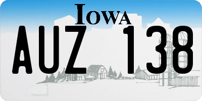 IA license plate AUZ138