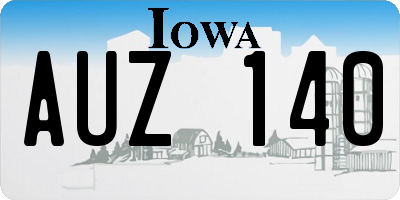 IA license plate AUZ140